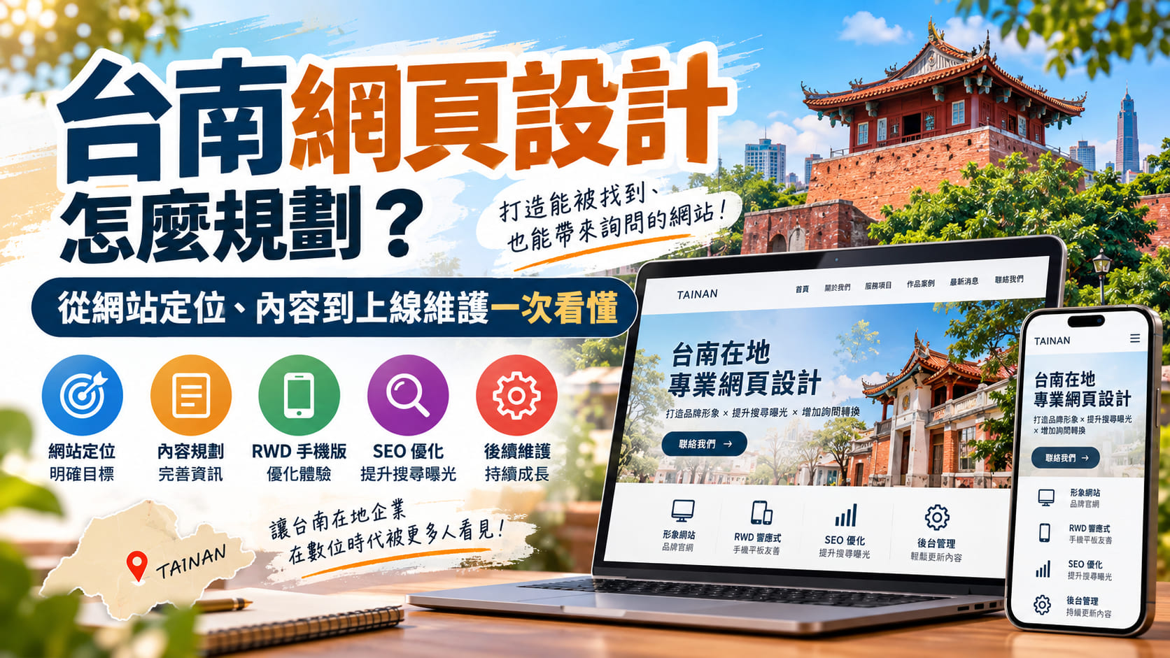 台南網頁設計怎麼規劃?從網站定位、內容到上線維護一次看懂